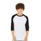 BELLA + CANVAS Youth Three-Quarter Sleeve Baseball Tee Raglan Cotton Blend Unisex Kids Sport T Shirt